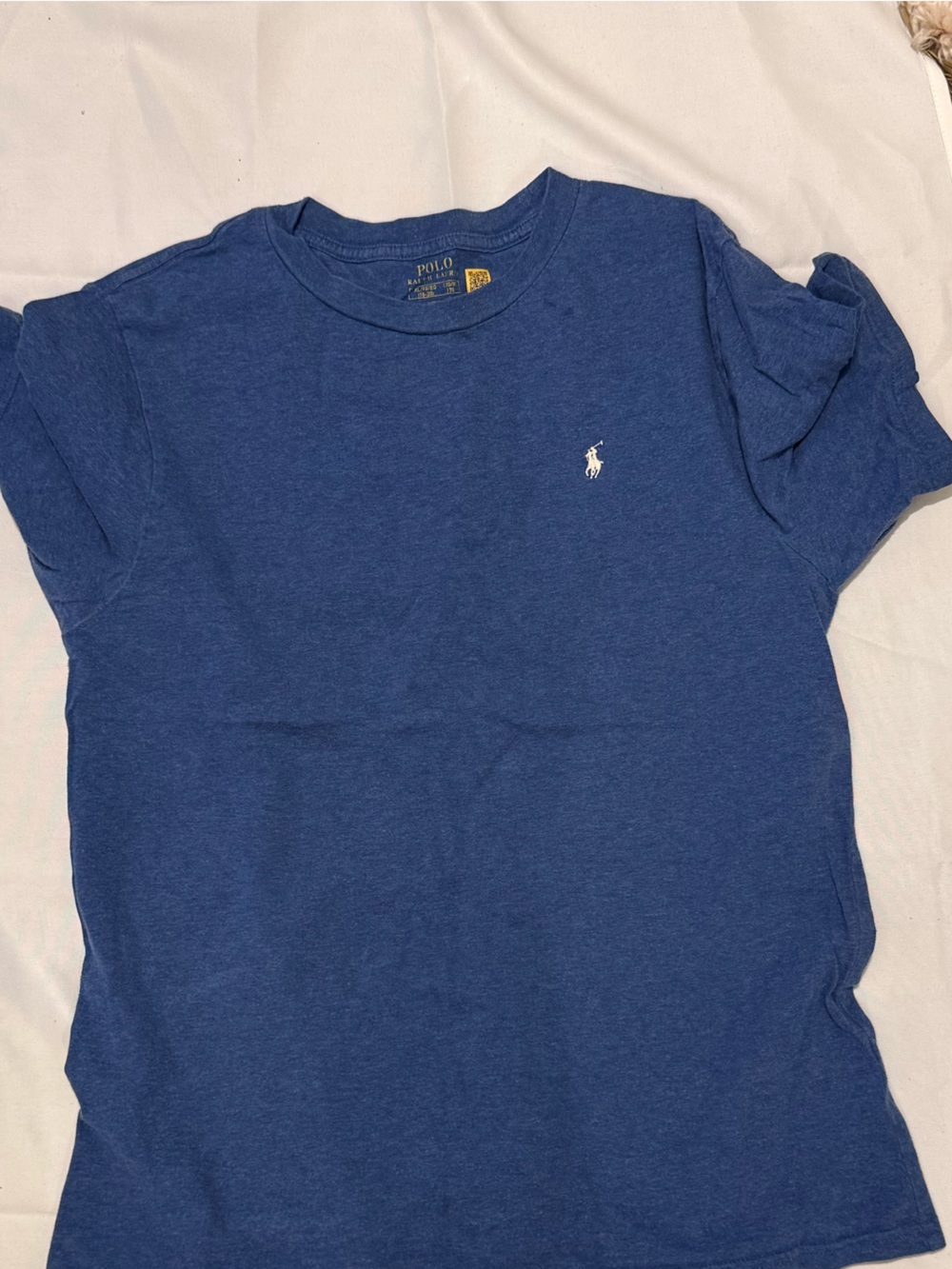 Ralph Lauren Boys Crewneck Tee with White Polo Pony - Blue